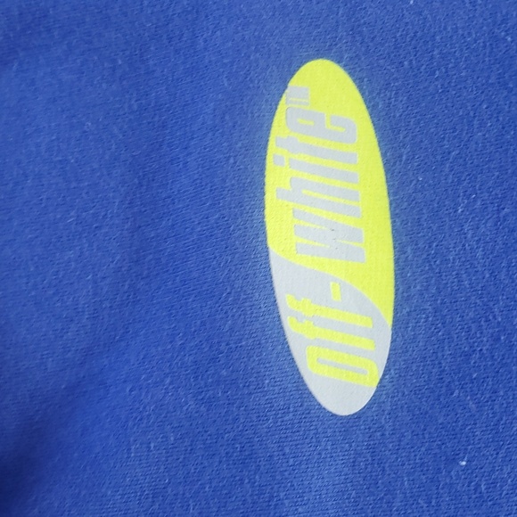 Off-white Purple and Neon Yellow Hoodie 100% cotton Size Medium - Picture 4 of 9